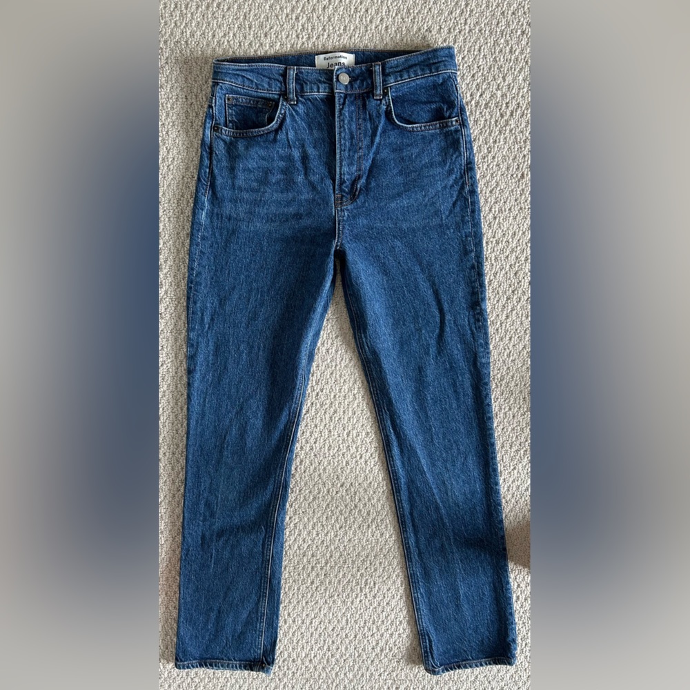 Reformation jeans, bootcut, size 27, stretchy jeans, no signs of wear
